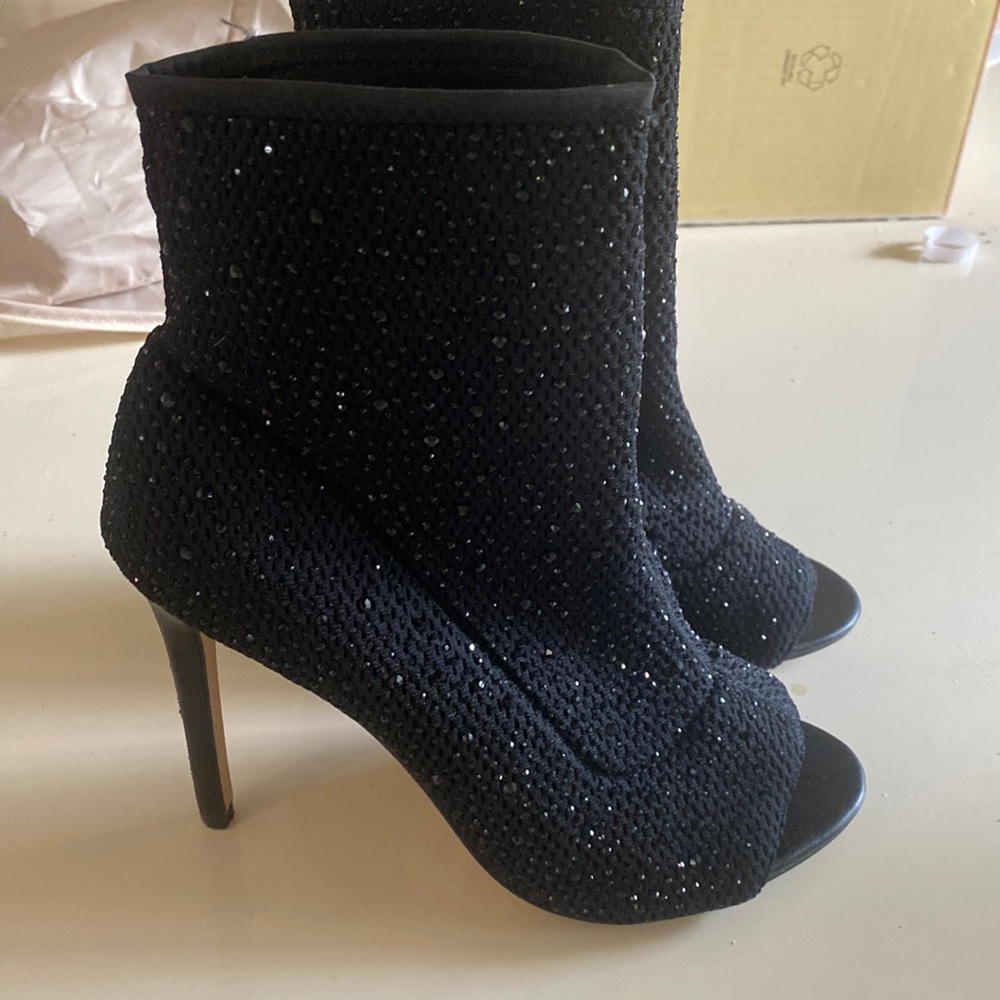 ALDO size 9 peep toe heel boots with 5inch heel